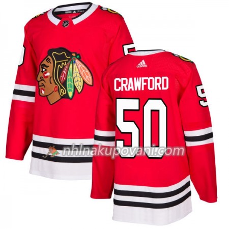 Chicago Blackhawks Dresy Corey Crawford 50 Červená 2017-2018 Adidas Authentic - Pánské Chicago Blackhawks Dresy Corey Crawford 50 Červená 2017-2018 Adidas Authentic - Pánské